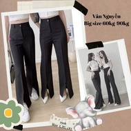 Big size flared pants with slits from 60kg-90kg