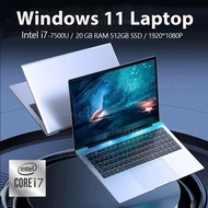 14.1 "แล็ปท็อปโลหะ Intel Core i7 7500U 20GB DDR4 512GB SSD Notebook PC Gamer คอมพิวเตอร์ Windows 11 Office Study Notebook