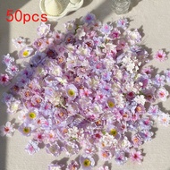 Faux Flower Heads Mini Purple Artificial Flower Heads Fake Daisy Rose Flowers Multicolor Flower Head