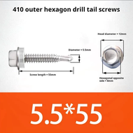 300Pcs 410 Stainless Steel Self-Drilling TEK Screws Hex Washer Head Self Drilling Screws Dovetail Sc