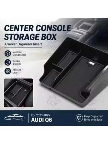 2023-2025 Audi Q6 For 2023-2025 Audi Q6 Center Console Armrest Storage Box Car Organizer Insert Inte