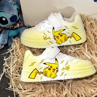 Pikachu Cartoon Cute White Shoes Spray Paint Children's Shoes Unisex Casual Children's Sneakers Merc