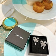 Chanel 珍珠蝴蝶結耳環