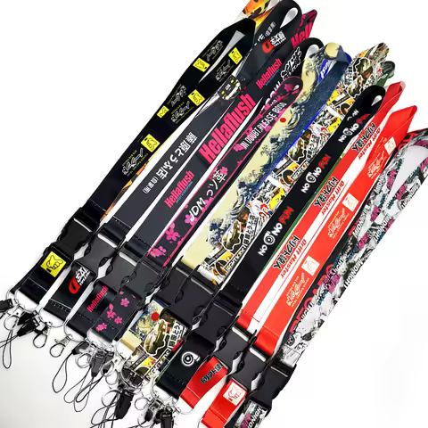 JDM Car Lanyard Neck Straps Keychain Jdm Auto Refitting Racing Key ID Holders Cell Phone Ring for Lo