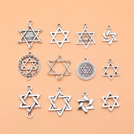 12pcs/set Star Of David Charms Jewellery Making Supplies Components Bulk