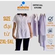 Áo blouse Nam Nữ bigsize size lớn áo sơ mi tay ngắn dáng ngắn dược sĩ y tá điều dưỡng Nidala đường m