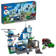 LEGO City Police Station with Van, Garbage Truck & Helicopter Toy 60316, Gifts for 6 Plus Year Old K