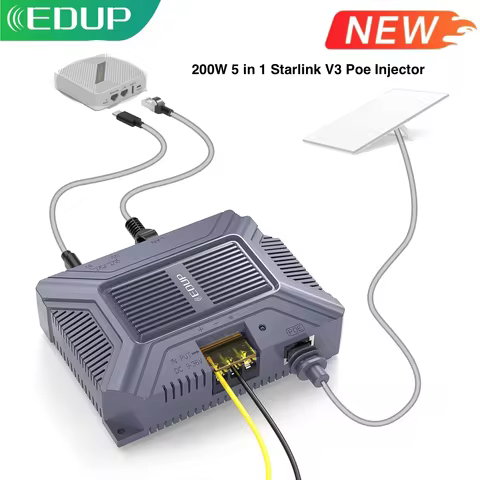 EDUP SK0075 Starlink V3 Poe Injector 200W 5in1 GigE Passive ESD Protection with USB Type-C Power Out
