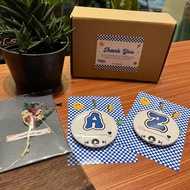 GANTUNGAN COUPLE INITIAL KEYCHAIN | COUPLE INITIAL KEYCHAIN | AESTHETIC AZ INITIAL NAME KEYCHAIN PIN