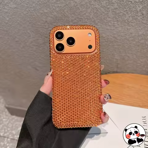 Vibrant Orange Rhinestone Phone Case For Huawei Nova Y91 Y90 Y72 Y70 Plus Y61 Y60 7i 7 Pro 6 SE 5T 5
