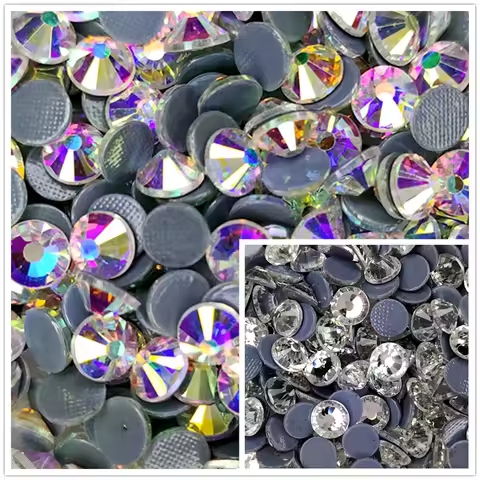 AAAA+ Good Quality Crystal Clear AB Hot Fix Rhinestone More Shiny Super Bright Hotfix Iron On Stones