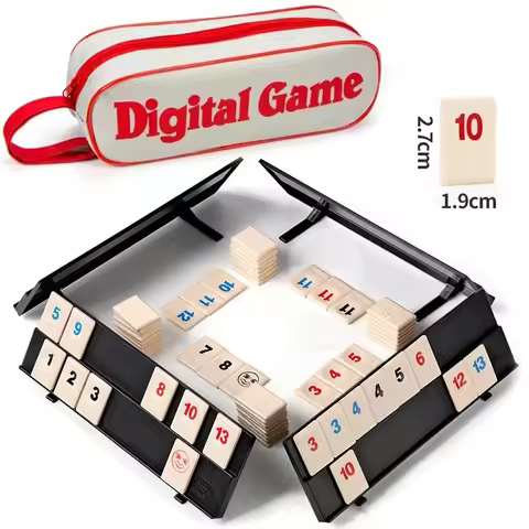 'Rummy Cube Game with 4 Racks, 106 Rummy Cube Game Set with Portable Case, Rummy Tiles Travel Set fo