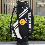 2025 PG Golf Bag Ladies Smiley Tug Bag Golf Equipment Bag Trolley Bag PU Waterproof Golf Bag