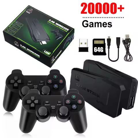 Video Game Console Built-in 40000+ Games Retro Handheld Game Player 128G 4K TV Game Stick 2.4G Wirel
