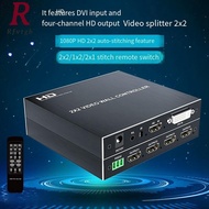 -Compatible 1080p 2x2 Video Wall Controller TV Splicing Box 1x2 1x3 1x4 4-Screen Splicer Edge Adjust