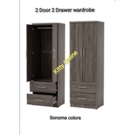 2 Door 2 Drawer Wardrobe/2 Pintu 2 Laji Alamari Baju