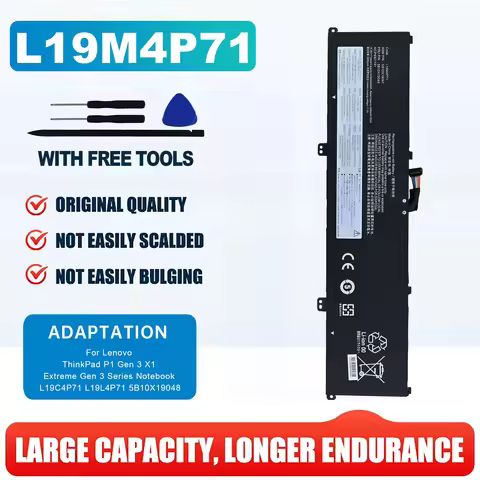 L19M4P71 Laptop Battery for Lenovo ThinkPad P1 Gen 3 X1 Extreme Gen 3 Series Notebook L19C4P71 L19L4