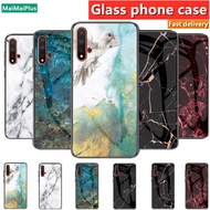 Glass case Huawei P50 P40 P30 P20 Pro Lite E Nova4E Nova3E marble phone hard shell protection casing Cover