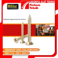 MOLLAR GRC BNS Calsiboard Screw Bolts Per Pack [100 Pcs] 3cm-2.5cm-2cm Plus Screw Head 6 x 3/4"-1"-1