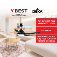 DEKA Ceiling Fan with LED Light 56" V1 - Black