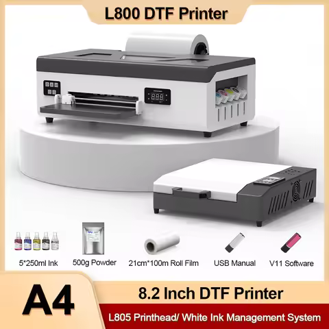A4 DTF Printer L805 Printhead 21cm 8.2 Inch Roll to Roll Direct to Film Transfer Machine for T-Shirt
