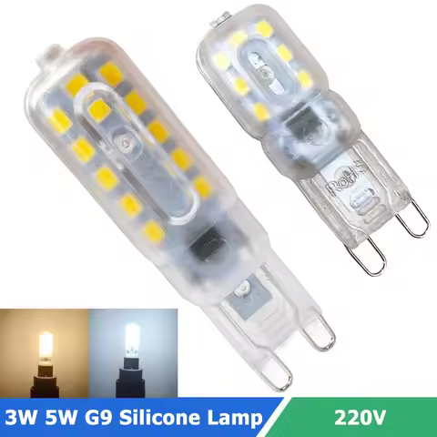 1​/2/3/4/5pcs Mini G9 LED Silicone Lamp 3W 5W LED Light Bulb AC 220V 2835SMD G9 LED Light Milky/Tran
