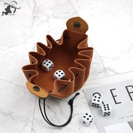 LISHU PU Leather Dice Bag Tray Cute Drawstring Pouch Coin Purse Dice Storage Bag th