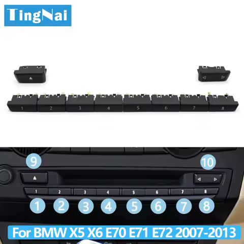 Car Front Dashboard Multimedia CD Player Switch Control Button Digital Number Mode Buttons For BMW X