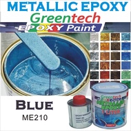 ME210 BLUE ( Metallic Epoxy Paint ) 1L METALLIC EPOXY FLOOR PAINT COATING Tiles & Floor Paint / 1L M