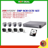 Hotdeal Hikvision 5MP 8 Channel CCTV With 1TB + 8 x Camera Set CCTV Safety Surveillance Camera