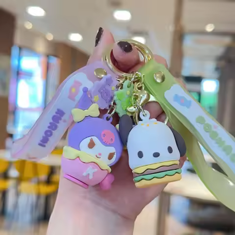 Cartoon Snack Series Cute Keychain Couple Car Bag Hanging Decoration Exquisite Gift for Girlfriend's