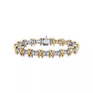 Cross Diamond Two-Color Gold Bracelet Classic Diamond Bracelet