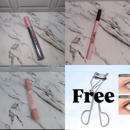 PL pinkflash mascara, eyebrow pomade, eyeliner