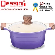 DESSINI ITALY XWB-28 Die Cast Aluminium Non Stick Casserole Pot Bowl Deep Fry Pan Induction Cookware