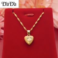 hikaw 18k saudi gold pawnable legit necklace women's fortune peach heart pendant jewelry gift for friends free south sea pearl white earring