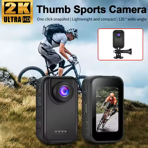 2K Thumb Action Camera Pocket Sport Cam 1.47 Inch 120 Angle Recorder Professional Photo Portable Spo