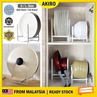 AKIRO Malaysia Nordic Style Kitchen Space Saving Dish Plate Stand Display Anti-Rust Steel Rack Cabin