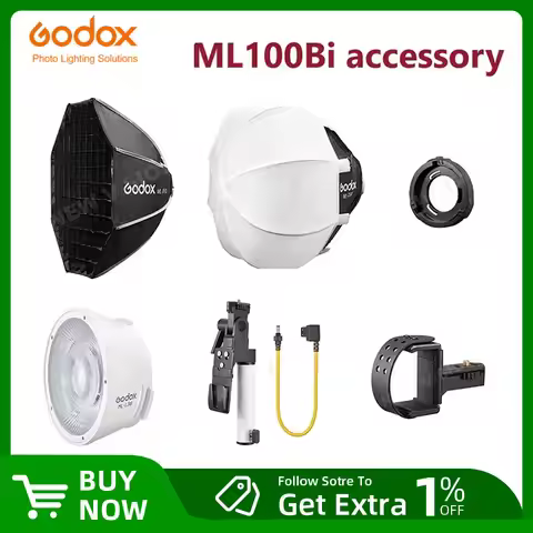 Godox ML100Bi Accessories ML-L36 Lens Reflector ML-GB Bowens Mount Adapter PH01 Power Bank Holder ML