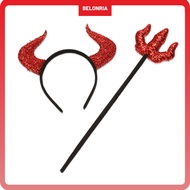 Halloween Horror Devil Horn & Fork/Trident Costume Props Festival Dress Up Party