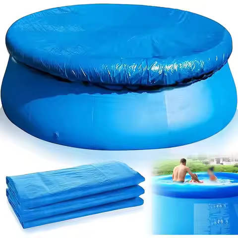 6FT/8FT/10FT/12FT Swimming Pool Cover Round Summer Waterproof Pool Tub Dustproof Covers Outdoor Gard