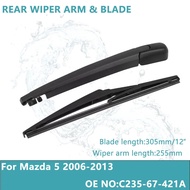 car 12" Rear Windshield Wiper Arm And Blade For Mazda 5 Mazda5 MK2 MK3 2005 - 2017 Windscreen Wiper 