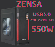 CASE + PowerSupply (เคส + พาวเวอร์) PLENTY ZENSA ZS30 ATX Micro-ATX | Power 550W 8cm Fan USB3.0 ของ
