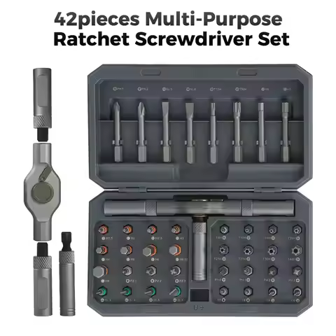 42pcs/set Magnetic Screwdriver Set DIY Ratchet Screwdriver Set Multi Bit Drive Set with Detachable R