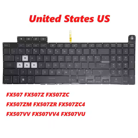 US Keyboard For ASUS TUF Gaming F15 FX507 FX507Z FX507ZC FX507ZM FX507ZR FX507ZC4 FX507VV FX507VV4 F