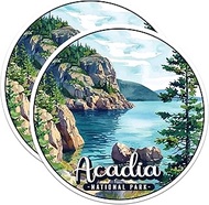 (2 Pack) Acadia National Park Bumper Sticker - US National Park - Choose from 63 Parks - 5" On Longe
