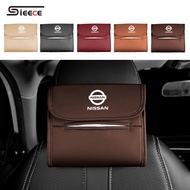 Sieece Leather Car Seat Back Tissue Holder Tissue Holder For Car Auto Tissue Storage Box Car Seat Back Tissue Case Tissue Holder Box For Car Auto Accessories For Nissan Qashqai Sentra Altima Kicks Note NV200 Serena NV350 X Trail March Sylphy Patrol