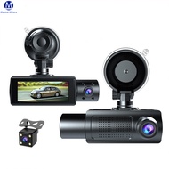 Mahina 3 Channel WiFi Dash Cam Front And Rear Inside, High-definition Screen Triple Car Camera Video