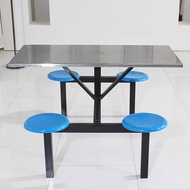 Canteen Dining Table Chair 4 People 6 People 8 People Stainless Steel Dining Table School Constructi