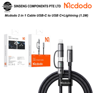 Mcdodo CA-045 2 in 1 Cable USB-C to USB C+Lightning (1.2M) [Order Model: MCD-CA0450]