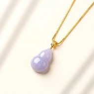 紫羅蘭翡翠葫蘆項鍊 18K金墜頭 | 天然緬甸玉翡翠A貨 | 送禮